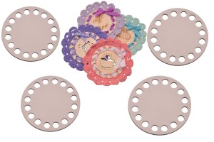 Kolorowe bazy do szydełkowania, odcień cappuccino baza 10 cm, podkładka pod kubek, filiżankę, szklankę - zestaw 4 sztuki.     