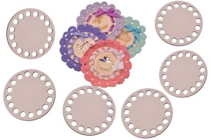 Kolorowe bazy do szydełkowania, odcień cappuccino baza 10 cm, podkładka pod kubek, filiżankę, szklankę - zestaw 6 sztuk.   