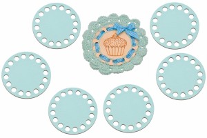 Kolorowe bazy do szydełkowania, odcień mietowy baza 10 cm, podkładka pod kubek, filiżankę, szklankę - zestaw 6 sztuk.  