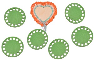 Kolorowe bazy do szydełkowania, odcień zielony baza 10 cm, podkładka pod kubek, filiżankę, szklankę - zestaw 6 sztuk.   