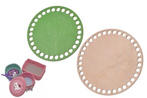 Bazy do szydełkowania zielona baza góra 15 cm + dół naturalny kolor 17 cm, makrama.  