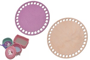 Bazy do szydełkowania wrzosowa baza góra 15 cm + dół naturalny kolor 17 cm, makrama.  