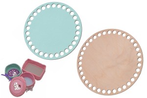 Bazy do szydełkowania miętowa  baza góra 15 cm + dół naturalny kolor 17 cm, makrama.    