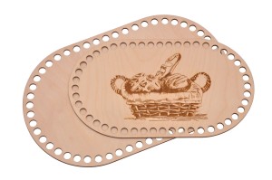 Baza do koszyka na pieczywo, baza z grawerem do szydełkowania - makama.