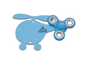 Niebieski helikopter, niebieski spinner do tablicy manipulacyjnej. 