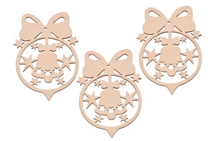 Ażurowe bombki na choinkę dzwoneczek i z kokardką - zestaw 3 sztuki.