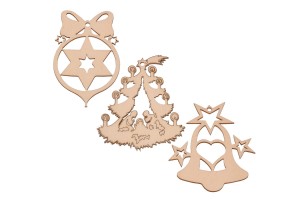 Ażurowe  bombki na choinkę -  zestaw mix 3 sztuki.