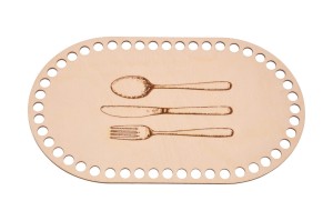 Duża baza owal do szydełkowania na sztućce rękodzieło, baza 28 cm x 16 cm, baza do koszyka ze sklejki.   