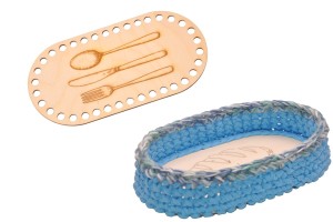 Mała baza owal do szydełkowania na sztućce rękodzieło, baza 24 cm x 12 cm, baza do koszyka ze sklejki.    