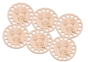 Bazy świąteczne do szydełkowania grawer baza 10 cm - podkładka pod kubek, filiżankę, szklankę - zestaw 6 sztuk.