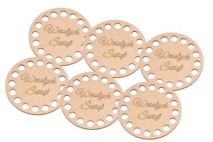 Bazy świąteczne do szydełkowania grawer baza 10 cm - podkładka pod kubek, filiżankę, szklankę - zestaw 6 sztuk.  