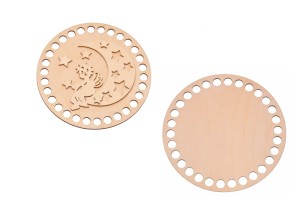 Bazy do szydełkowania baza z uroczym dekorem ze sklejki góra + dół, makrama. 