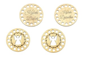 Bazy do szydełkowania DZIEŃ BABCI DZIEŃ DZIADKA baza 10 cm - podkładka pod filiżankę kubek - zestaw 4 sztuki.   