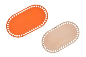 Bazy owal do szydełkowania ze sklejki kolorowa góra/dół naturalny baza 28 cm/16 cm do koszyka.       