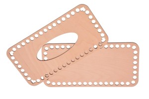 Bazy do chustecznika z serduszkami na rogach bazy prostokąt  26 cm x 13 cm, bazy ze sklejki.  