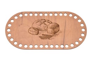 Mała baza Vintage + koszyk na pieczywo wzór grawerowany rustykalna baza z płyty HDF do szydełkowania.       