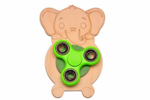 Dekor słoń + zielony spinner do tablicy manipulacyjnej. 
