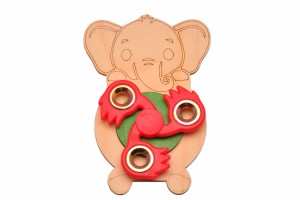 Dekor słoń + czerwony spinner do tablicy manipulacyjnej.     