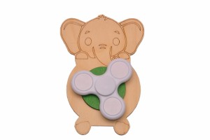 Dekor słoń + biały spinner do tablicy manipulacyjnej.     