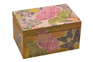 Pudełko DECOUPAGE na prezent, pudełko kwiatowy wzór.