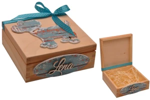 Pudełko DECOUPAGE na prezent, pudełko z pieskiem. 