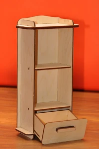 Meble dla lalek skala 1:6 - regał z szufladą  dla lalki 30 cm.
