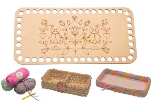 Baza wzór FOLK do szydełkowania baza 26 x 13 cm do koszyka, makrama.       