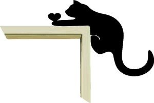  Zabawny kot ze sklejki na ramę drzwi.