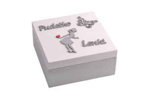 Szkatułka na prezent personalizacja dekory napis.