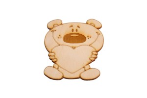 Miś z sercem figurki ze sklejki decoupage dekory