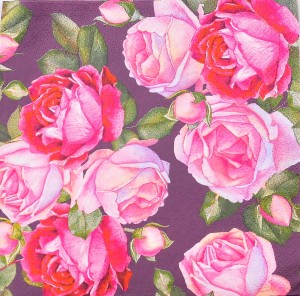 Serwetka decoupage serwetka motyw różowe róże S22