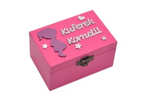 Kuferek dla dziewczynki zamknięcie retro prezent.