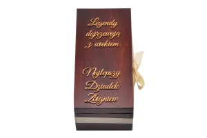 Skrzynka na whisky na prezent grawer eko napis/przykładowy tekst.