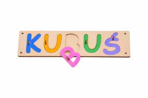 Puzzle do tablicy manipulacyjnej, imię literka 1 szt -  kolory.