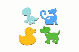 Kolorowe dekory zwierzątka do tablicy sensorycznej ze sklejki,