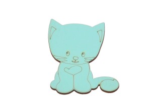 Kotek ze sklejki do tablicy sensorycznej – miętowy.