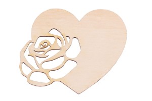 Serce z ażurową różą do decoupage, do malowania, do zdobienia