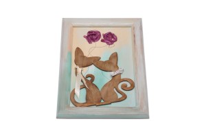 Obrazek 2 kotki decoupage prezent na walentynki.