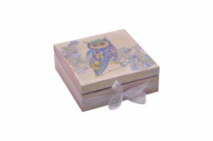 Kuferek z sową - hand made prezent na dzień kobiet, urodziny, imieniny.