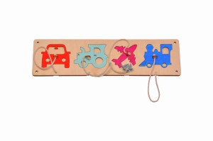 Puzzle figury i sznureczki do tablicy manipulacyjnej