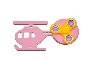 Różowy helikopter, żółty spinner do tablicy sensorycznej.   