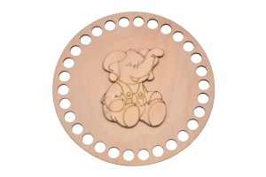 Baza do szydełkowania baza ze sklejki - dekor słoń na szczęście 15 cm do koszyka, makrama.   