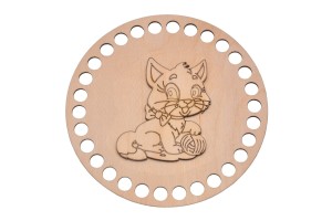 Baza do szydełkowania baza ze sklejki - dekor kotek 15 cm do koszyka, makrama.    