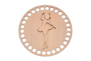 Baza do szydełkowania baza ze sklejki - dekor baletnica 15 cm do koszyka, makrama.       