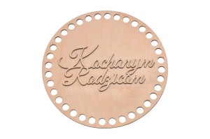 Baza do szydełkowania baza 20 cm + napis "Kochanym Rodzicom", baza do koszyka ze sklejki. 