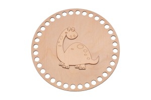 Baza do szydełkowania baza 20 cm + dekor dino, baza do koszyka ze sklejki.   