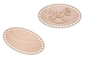 Bazy owal z dekorem - komplet do szydełkowania z dekorem bazy 25 cm/15 cm, baza do koszyka ze sklejki.      