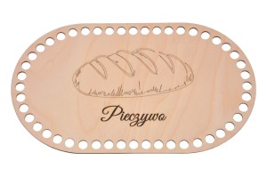 Baza owal do szydełkowania, baza z grawerem - Pieczywo - 28 cm/ 16 cm.