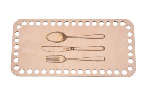 Baza do szydełkowania na sztućce rękodzieło, baza prostokąt  26 cm x 13 cm, baza do koszyka ze sklejki.  