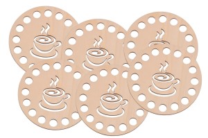 Bazy do szydełkowania ażur baza 10 cm - podkładka pod kubek, filiżankę, szklankę - zestaw 6 sztuk.    